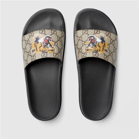 gucci tiger slies|gucci gg supreme slides.